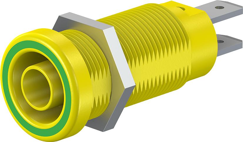 Bøsning indbygning XEB-1R gul/grøn CAT IV 1000V 20A