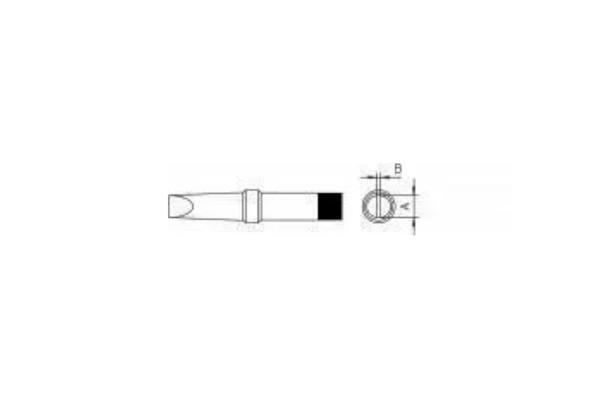 PT D7 Loddespidsmejsel 370°C, 4,6 mm til TCPS, TCP 12, TCP 24, TCP 42 og FE 50M Loddekolbe, Bredde A: 4,6 mm, Tykkelse B: 0,8 mm