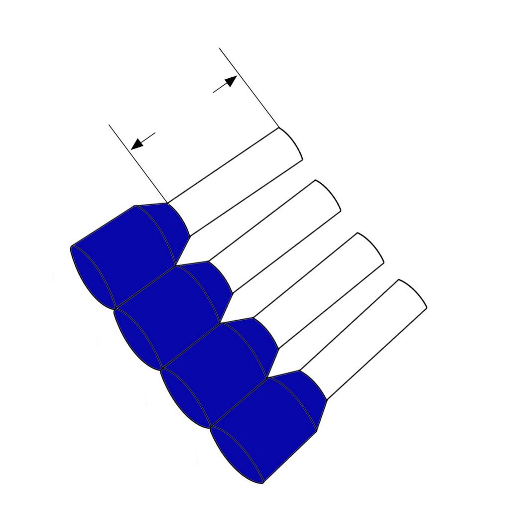 Terminalrør ISO, blå 2,5mm²  500 styk