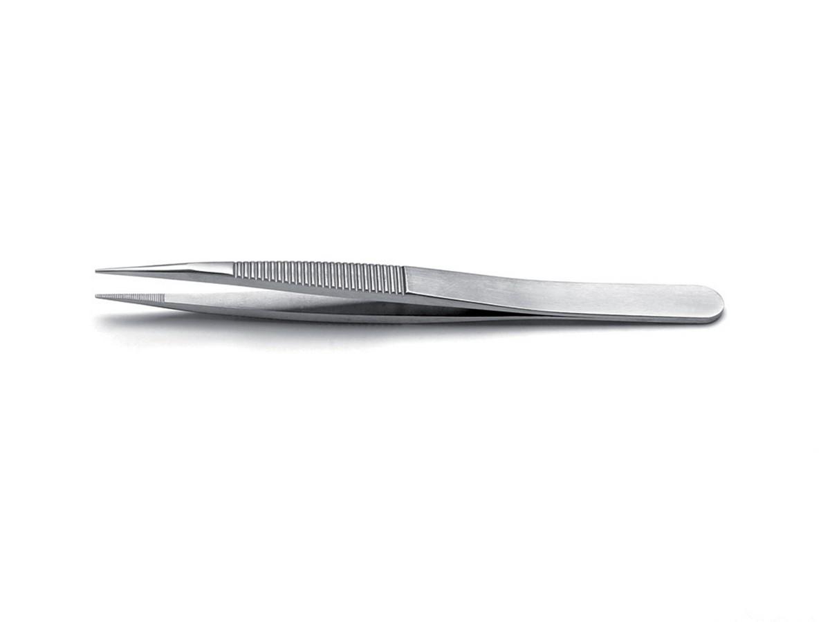 Pincet tyk spids riflet greb  120mm