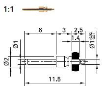 Stik f/printmontering S1-D 1mm plug