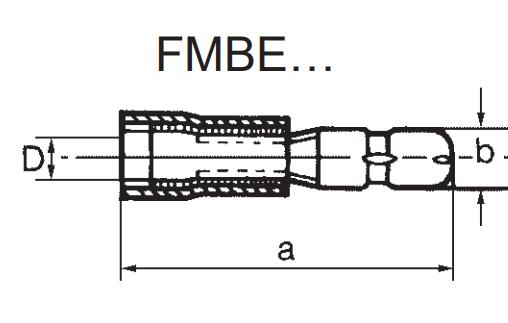 Rundstik isoleret han rød 0,5-1mm²-Ø4mm