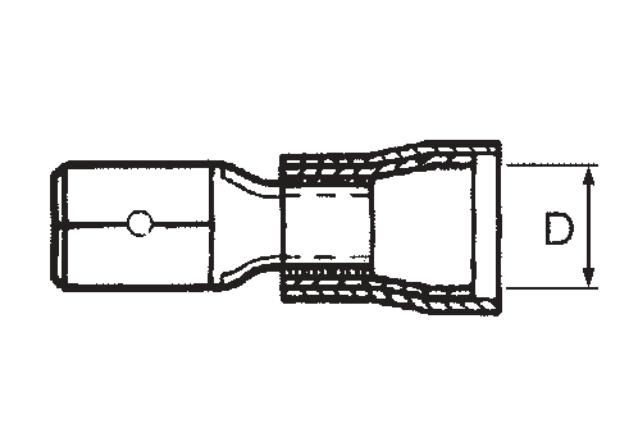 Fladstik isoleret han rød 0,5-1,5mm²-6,3x0,8mm