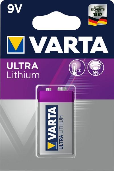 Varta batteri lithium 9V 9V; 26,5x17,5x49,2mm