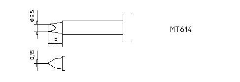 Loddespids MT614 2,5x5,0mm