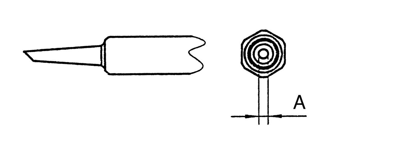 Loddespids 1,2mm rund 45° NT4 