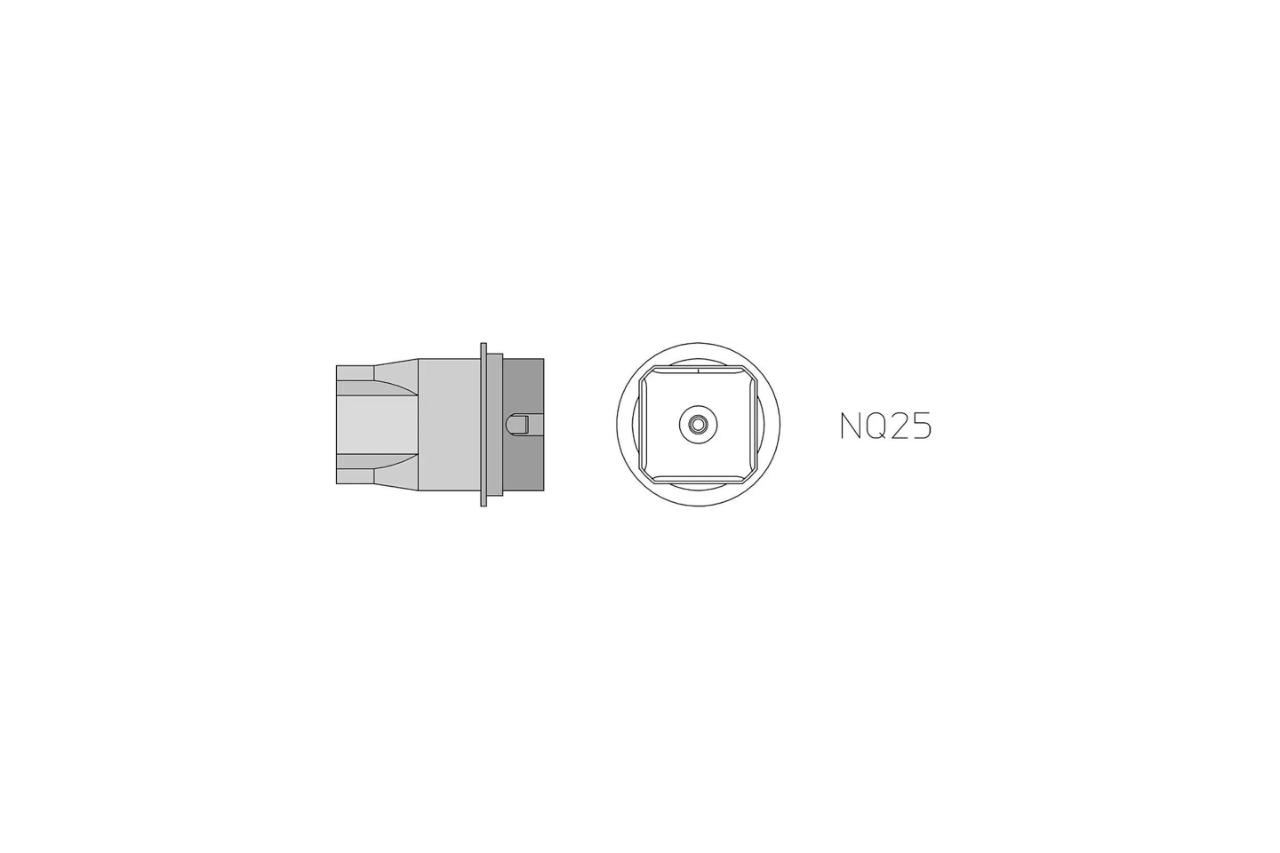 NQ 25 Varmluftmundstykke 18 x 18 mm, fire sider opvarmet (Type NQ)<br />