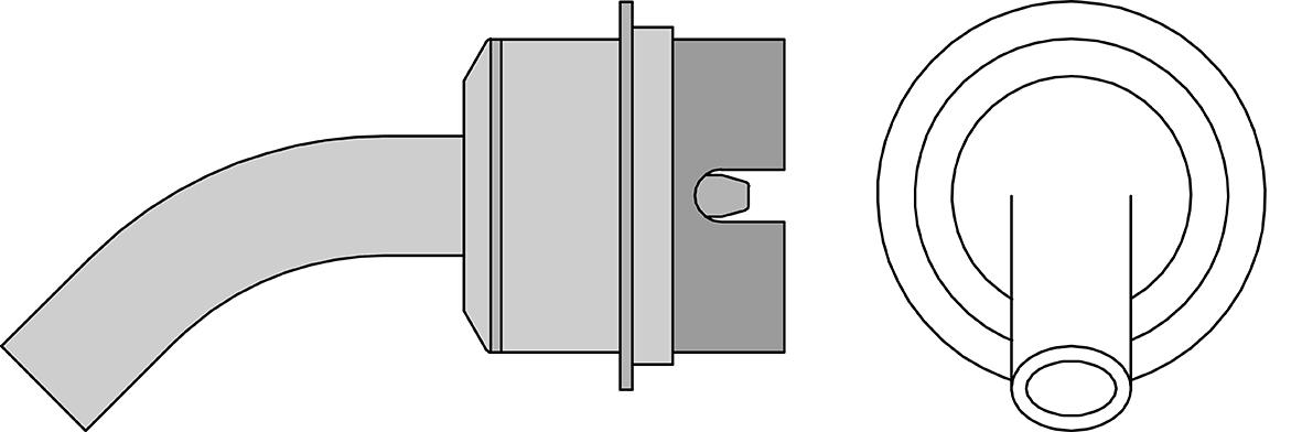 NR 06 Rund dyse bøjet, uden vakuum Ø 6,0 mm x 45°, til HAP 3000 (WHA 3000P / V), HAP 2 (WHA 2000) og HAP 3 (WHA 700, WHA 300)