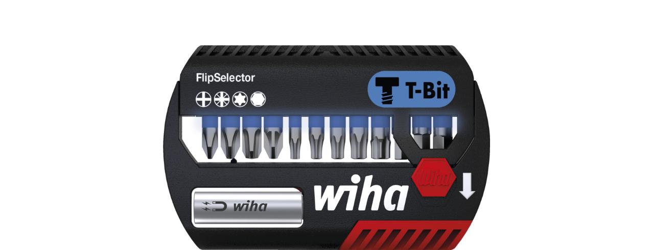 Wiha Bitsæt FlipSelector T-bit 25 mm blandet, med 14 dele, 1/4 C6,3 (41826)