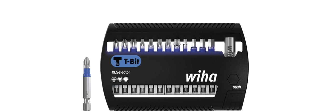 Wiha Bitsæt XLSelector T-bit 50 mm Phillips, TORX®, sekskant, med 14 dele, 1/4” E6,3 (41831)