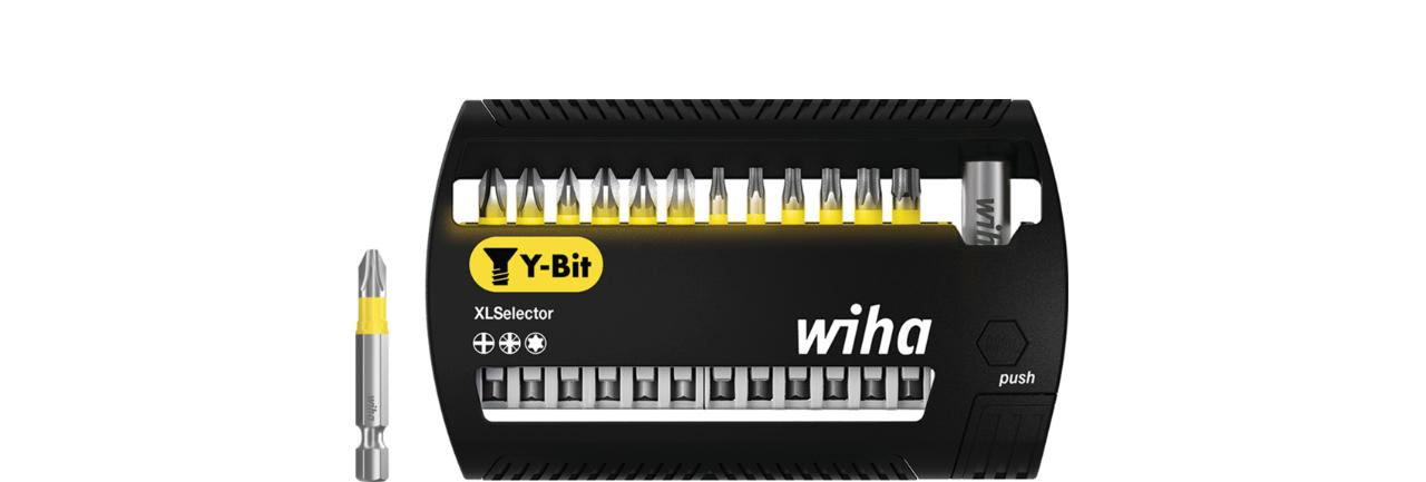 Wiha Bitsæt XLSelector Y-bit 50 mm Phillips, Pozidriv, TORX®, med 14 dele, 1/4” E6,3 (41834)