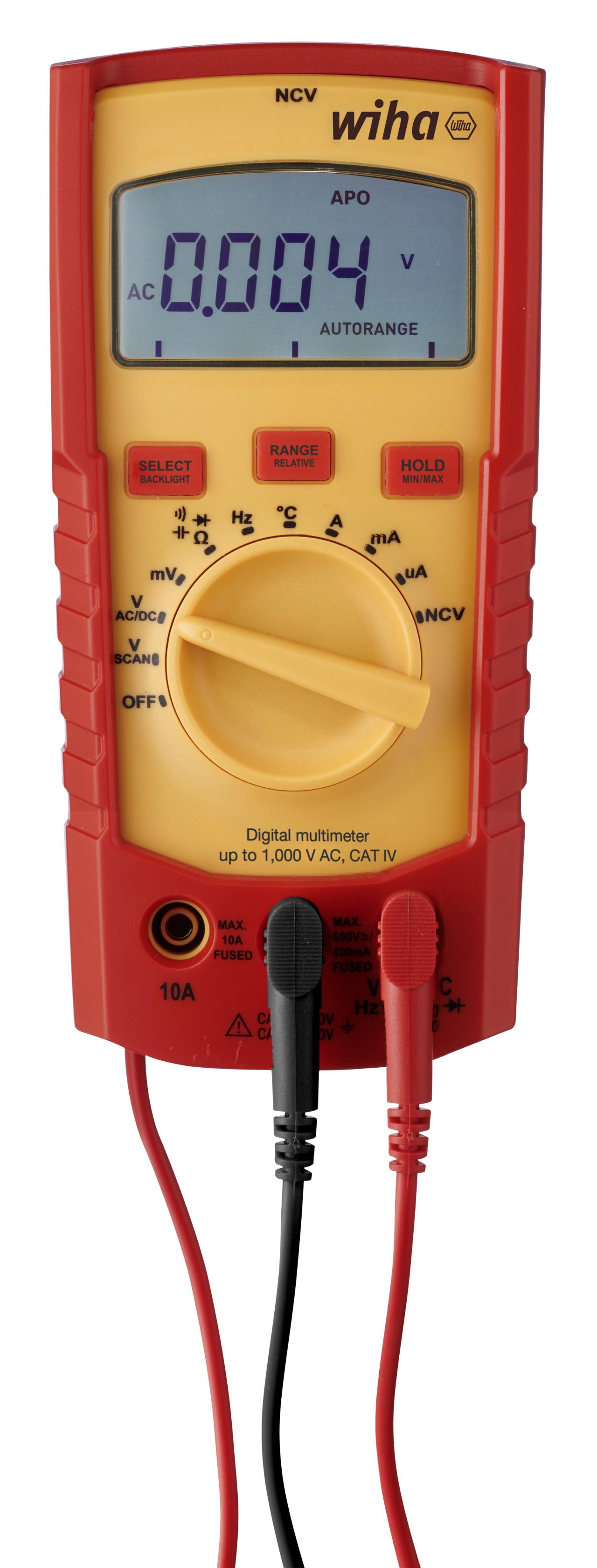 Wiha Digitalt multimeter op til 1.000 V AC, CAT IV inkl. 2x AAA-batterier (45215)