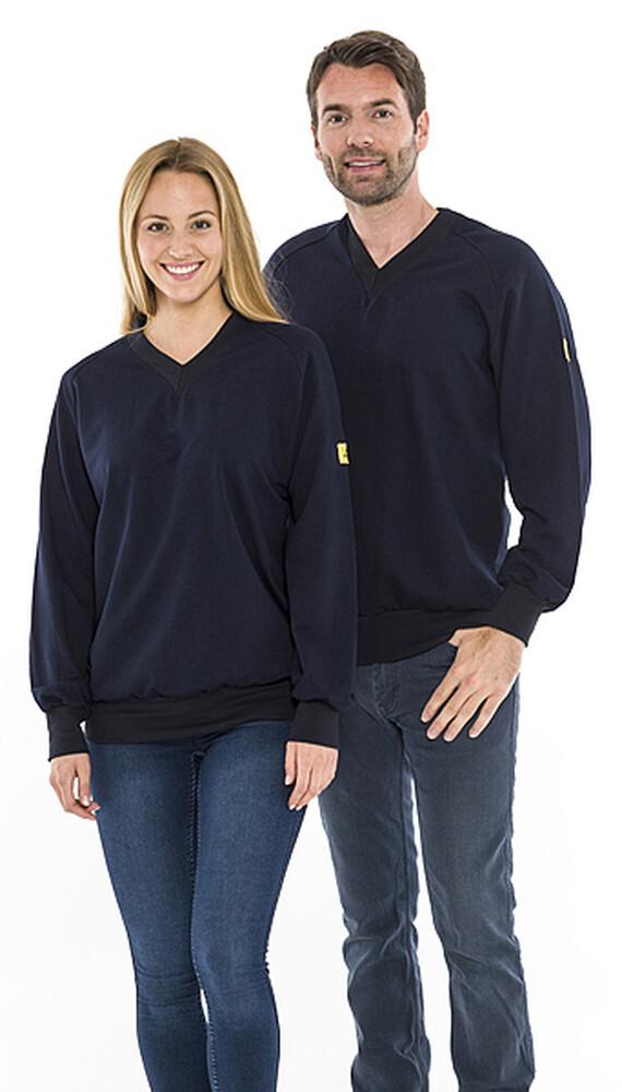 ESD sweatshirt V-hals marineblå, 280g/m², 2XL