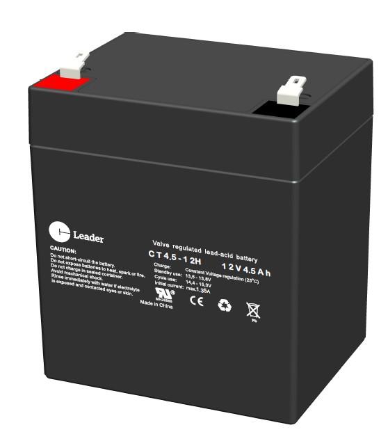 CT-Leader blybatteri 12V/4,5Ah Fast-on 4,8mm 