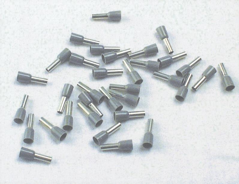 Terminalrør isoleret grå 4mm²-L10mm; pose m/500stk.