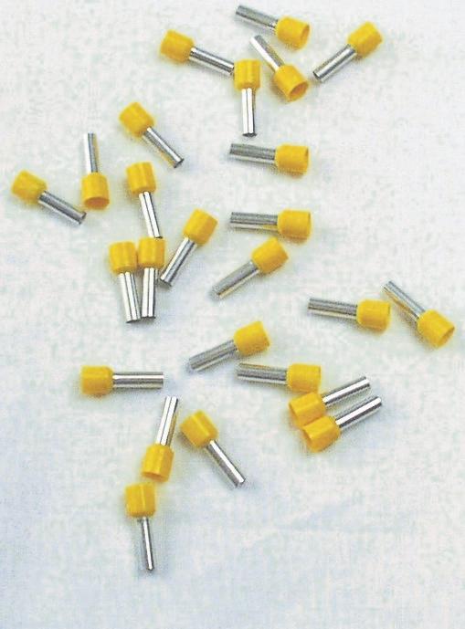 Terminalrør isoleret gul 6mm²-L12mm; pose m/100stk.