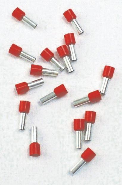 Terminalrør isoleret rød 10mm²-L12mm; pose m/100stk. Typ A10055