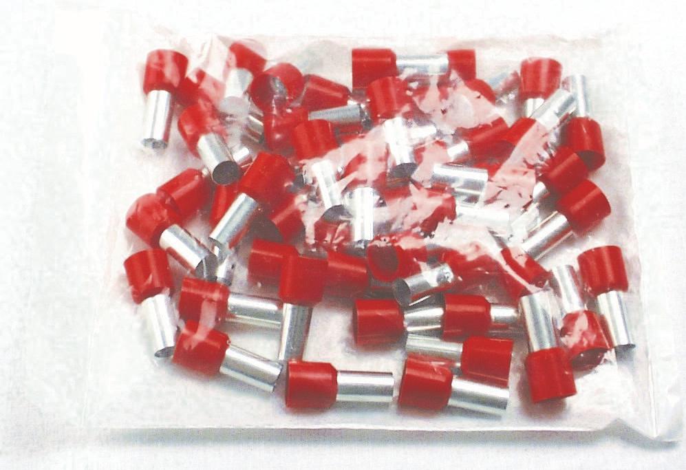 Terminalrør isoleret rød 35mm²-L18mm; pose m/50stk.