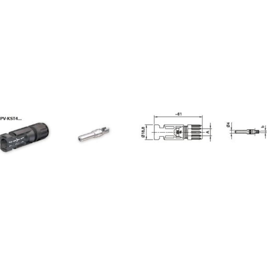 PV stik MC4 PV-KST4/6II for kabel Ø5,5-9mm (4-6mm²) UL: 1500V 30A