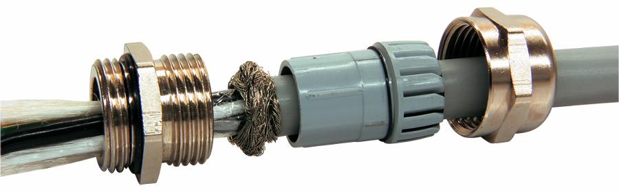 Kabelforskruning messing EMC M16; Ø4-9,5mm; IP68