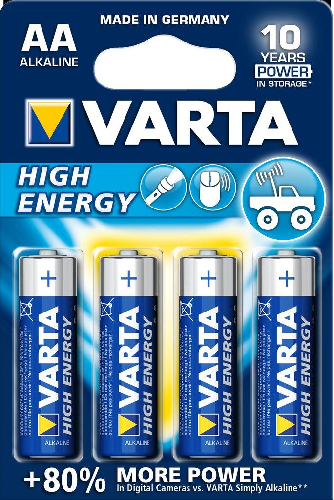 Varta batteri High Energy AA 1,5V; Ø14,5x50,5mm; BL-4 LR6 - Alkaline