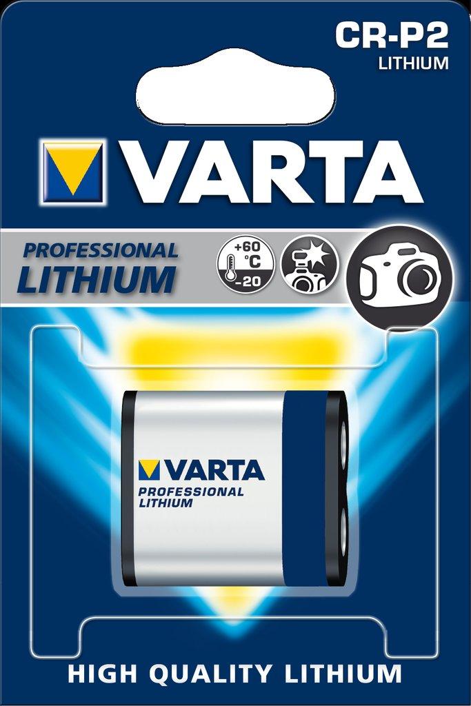Varta batteri CR P2 lithium 6V: 1600mAh: Ø34x19,5x36mm
