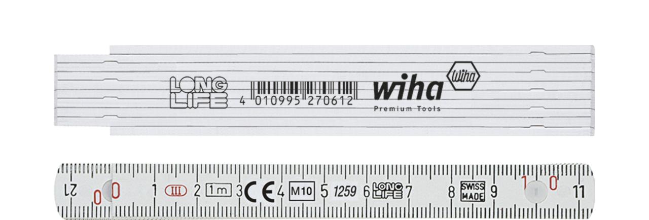 Wiha Tommestok Longlife® 2 m metrisk, 10 led 15 mm (27057)
