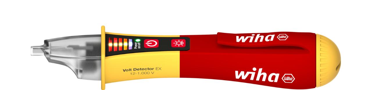Wiha Spændingstester Volt Detector EX-beskyttet, berøringsløs, etpolet 12 – 1.000 V AC inkl. 2x AAA-batterier (44309)