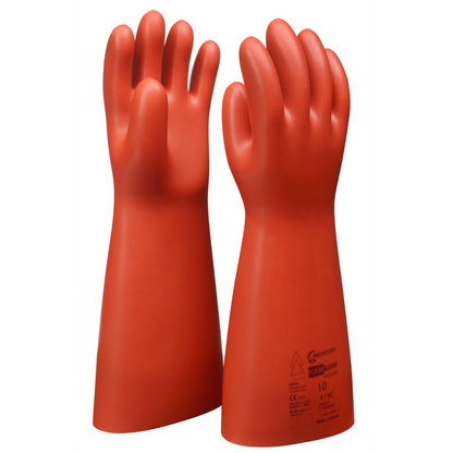 Orange L-AUS handske 1000V Str. 8-CL 0-41cm lang-2,1mm tyk LYSBUE SIKKER