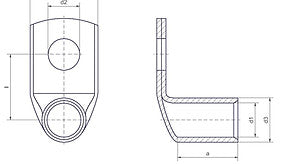 Angle cable lug 90° Cu-fort. UL,, 6mm-Ø10mm EURO series