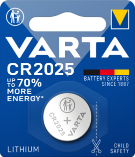 Varta batteri CR2025 lithium 3V; 170mAh; Ø20x2,5mm