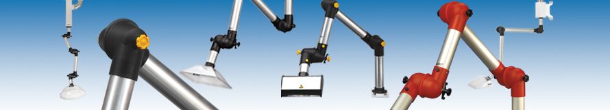 Suction arm 50mm 1380m white, wall/ceiling 3-joint