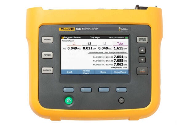 Voltage and energy logger 3-phase with software and current clamps