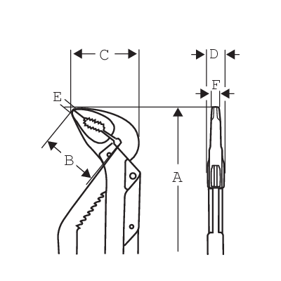 Polygrip pliers ERGO 45x250mm