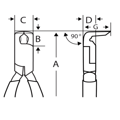 Sidebidetang plastic 150mm