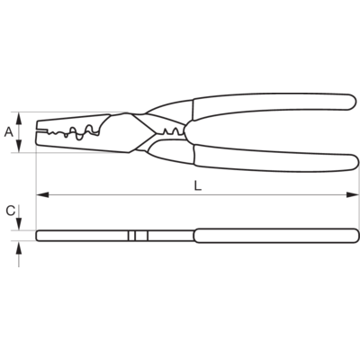 Crimping pliers for terminal tubes 0.5-16 mm