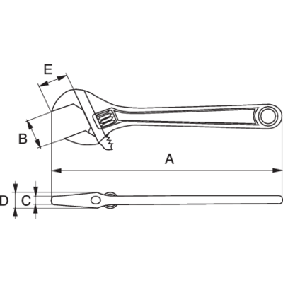 Adjustable wrench 15/44x380mm