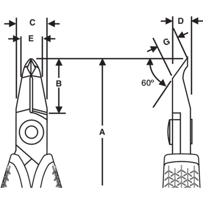 Lindstrøm Kantskjæretang ESD Flush cut skråhode 60 grader 130mm