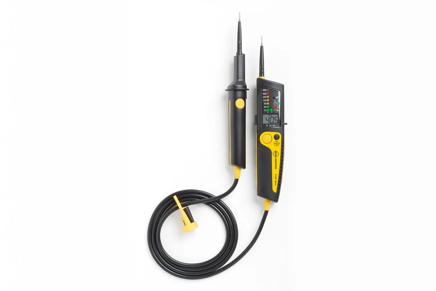 Spændingsviser 12-690V m/LED dioder + LCD display CATIV 600V /CATIII 1000V m/LED og LCD display
