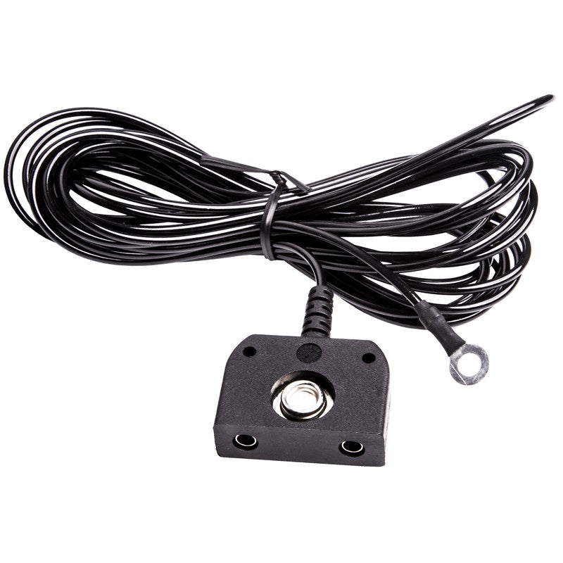 Jordingsleder. m 2x4mm bananinngang 10mm mannlig trykknapp og M5 ring