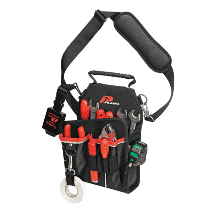 Plano tool bag for belt with shoulder strap
