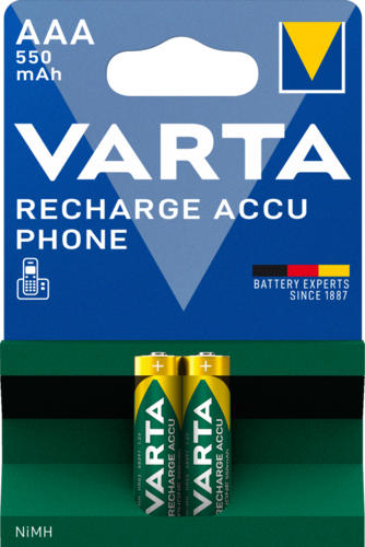 Varta Ni-MH Phone Accu AAA 1,2V 550mAh Ø10,5*44,5mm  BL-2