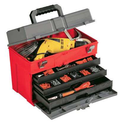 Plano værktøjskuffert Hård plast - 44x33x25cm m/skuffer