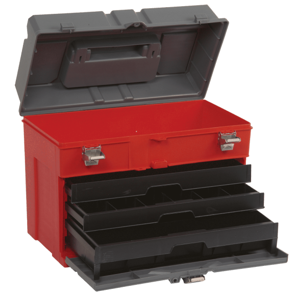 Plano værktøjskuffert Hård plast - 44x33x25cm m/skuffer