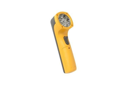 Fluke 820-2 LED stroboskop set bagfra med det gule kabinet og de syv lysdioder.