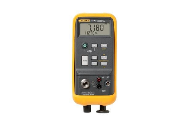 Fluke 718-1G trykkalibrator med digitalt display og indbygget pumpe til præcis trykmåling.