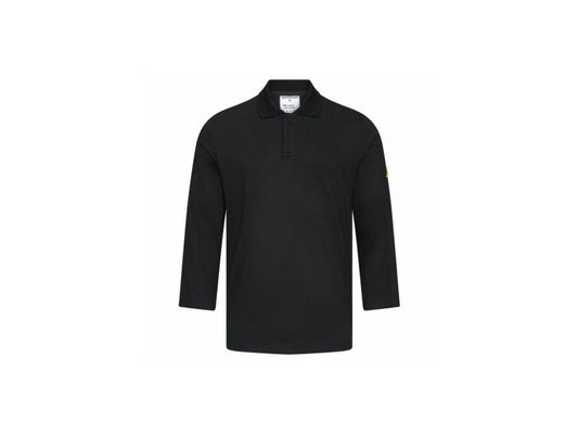 Polo ESD w/long sleeves black size S