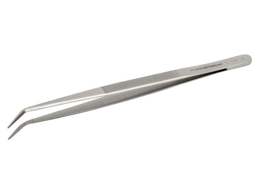 Lindström rustfrit stål universalpincet 150mm Style 124 med takkede håndtag og bøjede, fine spidser