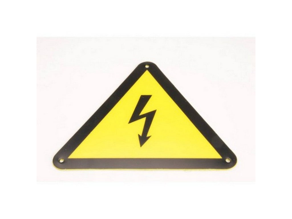 Self-adhesive sign Black/yellow w/lightning triangular 200x200x200mm