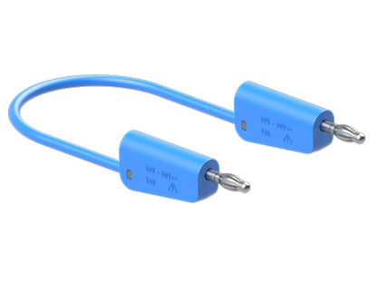 Silikon testledning 1mm 100cm BLÅ LK-4N-S10 19A 30V AC/60V DC nikkelbelagt plugg